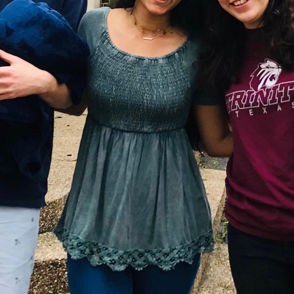 Blue Altard State fitted peasant top